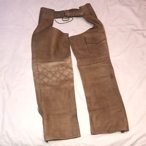 Tan Genuine Leather Chaps Ready To Ride
